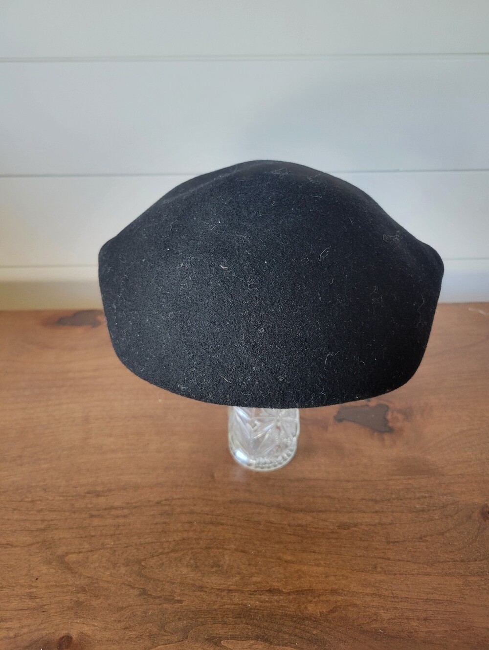 Vtg Merrimac Black Wool Felt Hat Body Capeline Hood Blank Unblocked Millinery